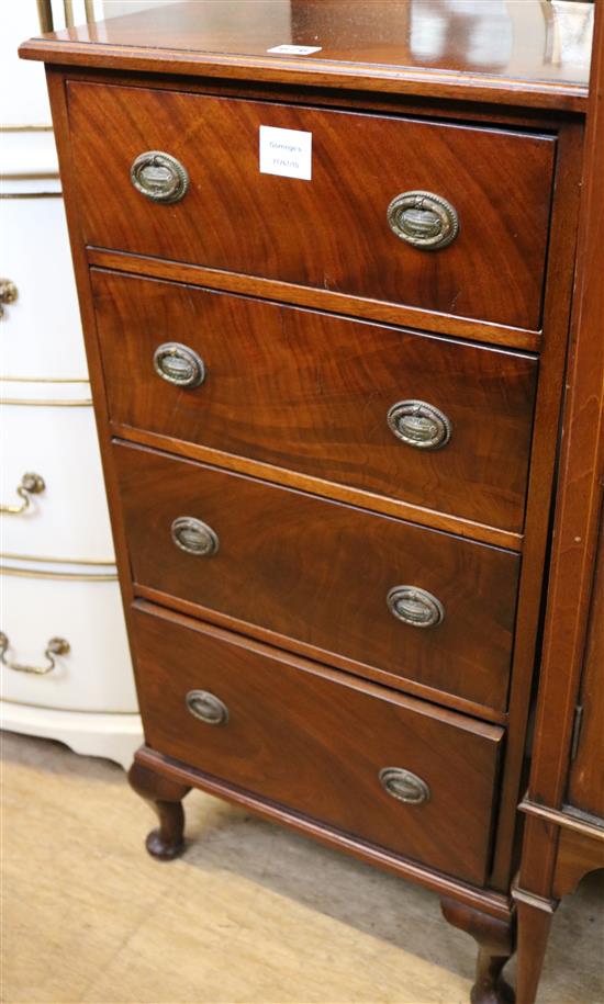 Small mahogany four drawer chest